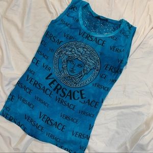 Vintage Versace Rhinestone Tank Top